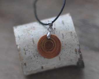 wood necklace • larch wood pendant • wooden necklace