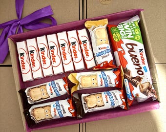 Kids Kinder / Cadbury Gift Box: Personalized Letterbox Treats. Gift Wrapped Chocolate Gift Bundle. Christmas Gift Box. Gift Hamper