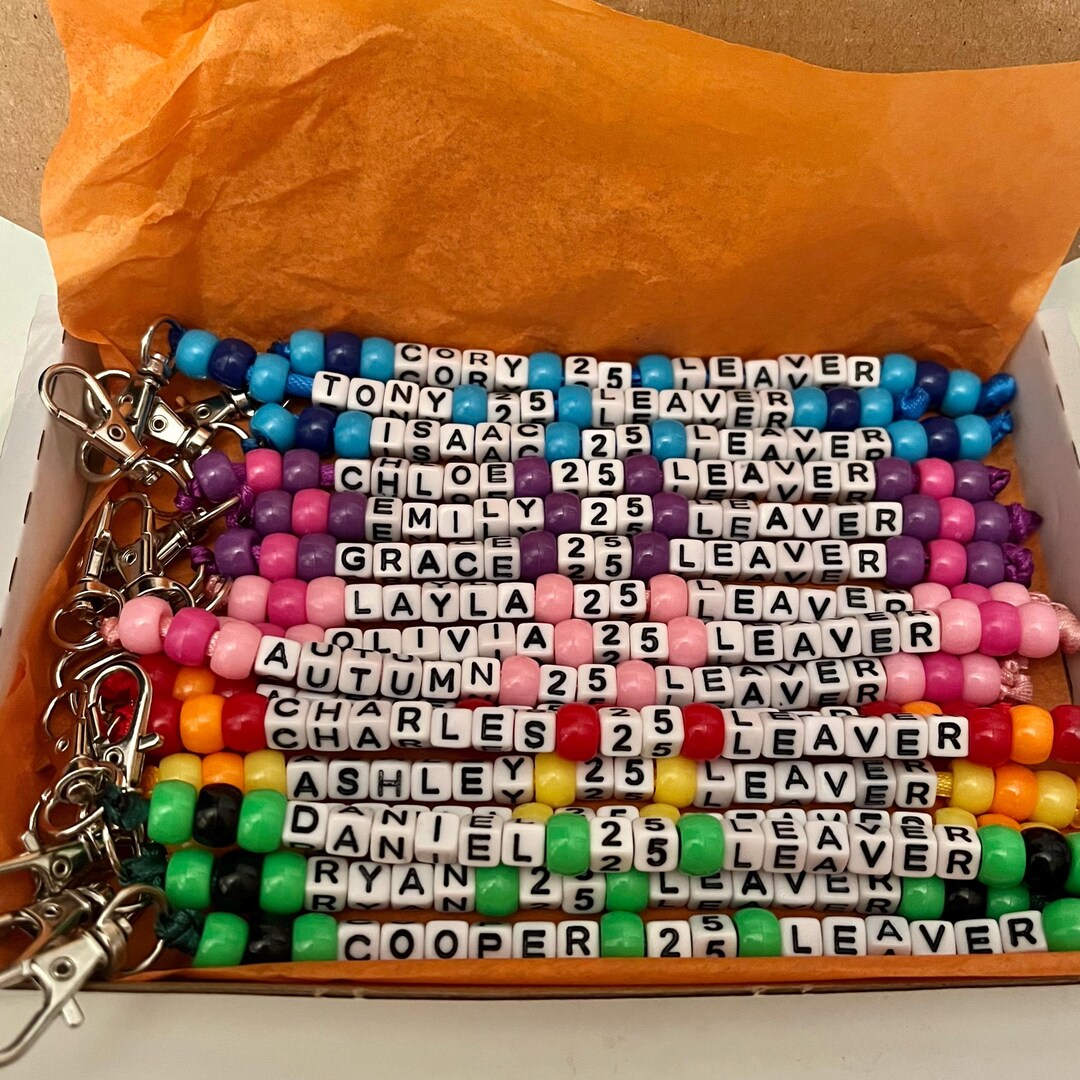 Personalised Bead Keyrings - Custom Colours | Party Favours | Wedding ...
