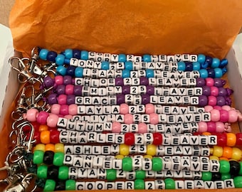 Personalised Bead Keyrings - Custom Colours | Party Favours | Wedding Favours | Summer Holiday Club Gift | Beaded key ring