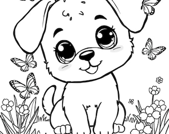 Puppy Coloring Pages Downloadable and Printable