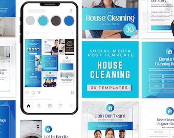 Modelli per social media e post di Instagram per imprese di pulizie (download digitale)