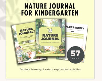 Nature Journal Canva Template for Kids, Editable Kindergarten Workbook, Outdoor Learning Activities, Homeschool Resource