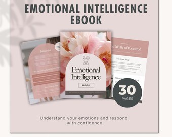 Emotional Intelligence Workbook Canva Template, Self Awareness Journal (Digital Download)
