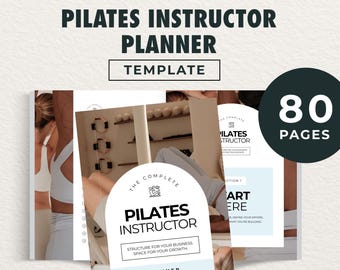 Modello di agenda per istruttori di Pilates – Organizzatore aziendale di 80 pagine (download digitale)