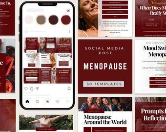 Menopause Social Media Canva Templates | Women’s Health Instagram Posts | Hormone Wellness Content Bundle for Medspas and Wellness Coaches