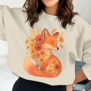 Fox PNG, Floral Fox, Flower Png, Boho Fox, Watercolor Fox, Fox Sublimation, Digital Download, Digital, Png