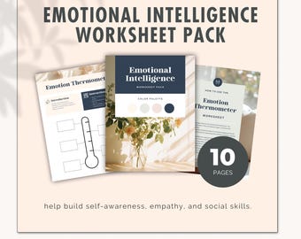 Emotional Intelligence Worksheets | SEL Activities Digital Download for Educators, Therapists, Counselors, Coaches Editable Canva