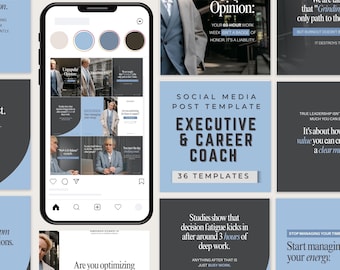 Modelli per social media per executive coach, post aziendali per Instagram (download digitale)