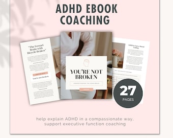 ADHD EBook Coaching template coach workbook self help digital download Canva template