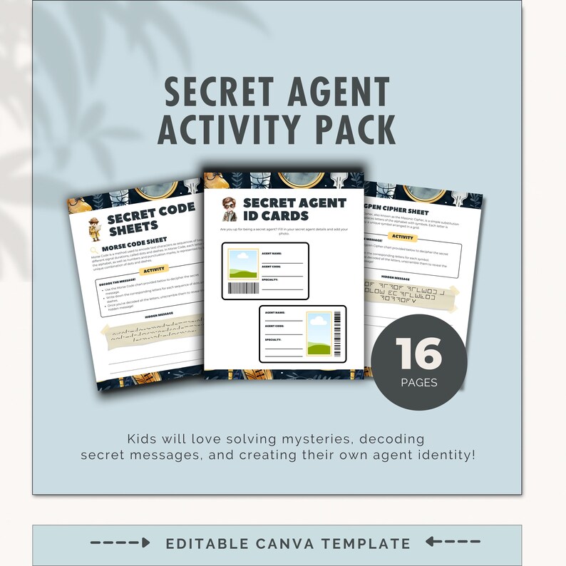 Secret Agent Activity Pack, Spy Party Games, Detective Worksheets ...