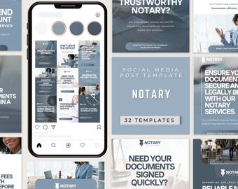 Modelli per social media per notai su Canva, pacchetto di post e storie per Instagram per notai, kit di marketing per notai, contenuti per l'immagine aziendale dei notai