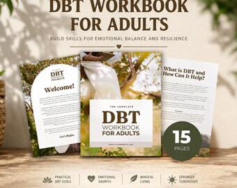 DBT Workbook for Adults Canva Template, Therapy Worksheets, Mental Health Journal, Emotional Regulation Skills