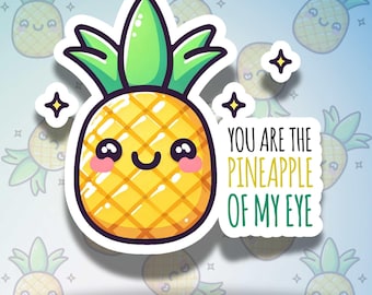 Clipart di ananas kawaii: adesivo di frutta divertente, decorazione (download digitale PNG)