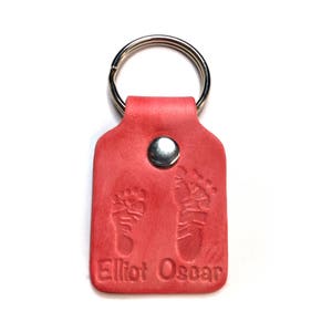 Personalised key fob for handprints, leather accessories, personalized gift, gift for dad, fathers day gifts, leather fobs, key fobs, dad image 4