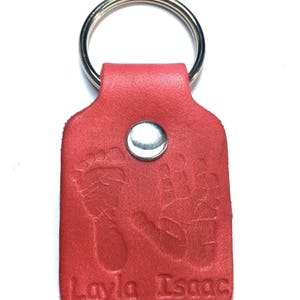 Personalised key fob for handprints, leather accessories, personalized gift, gift for dad, fathers day gifts, leather fobs, key fobs, dad image 10