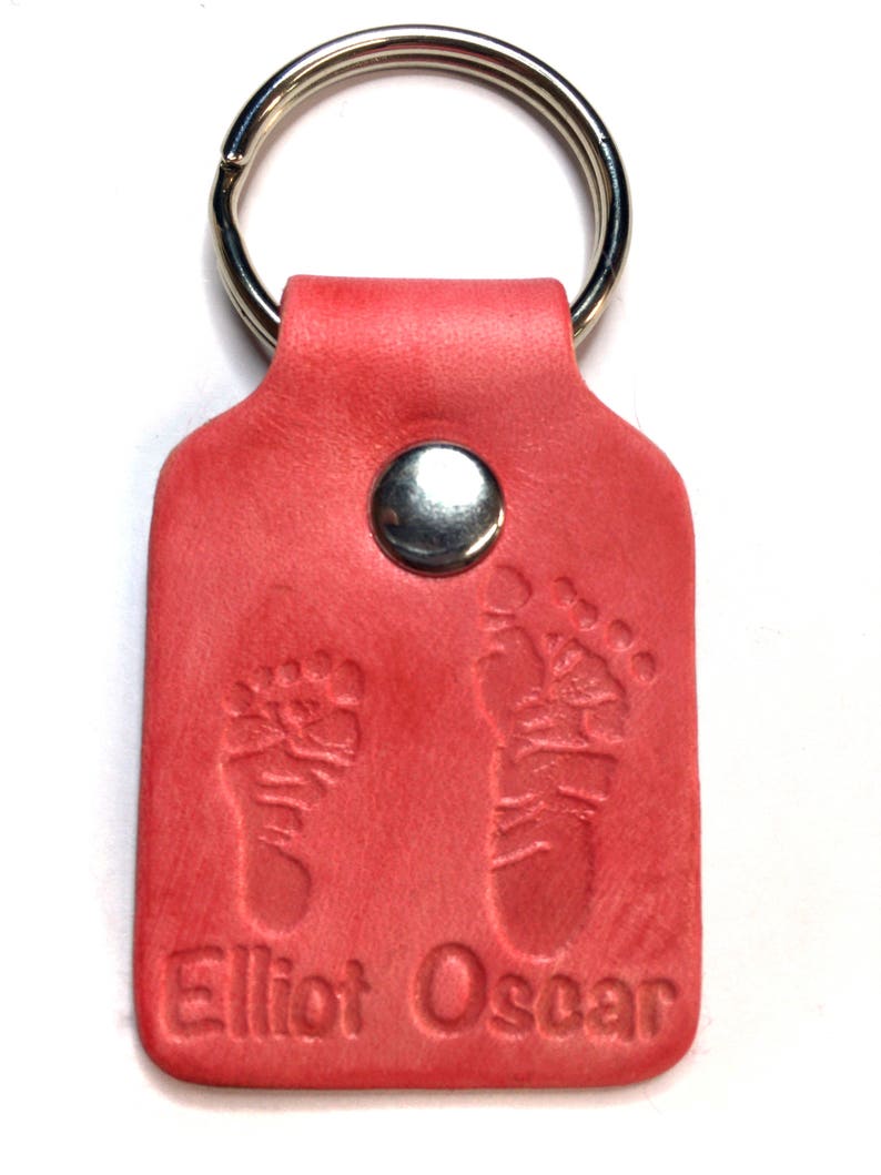 Personalised key fob for handprints, leather accessories, personalized gift, gift for dad, fathers day gifts, leather fobs, key fobs, dad image 6