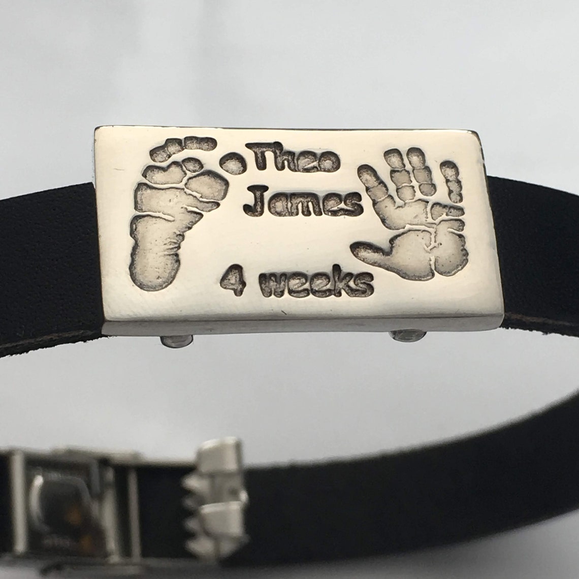 Footprint Jewellery Handprint Bracelet Personalised Leather Etsy UK