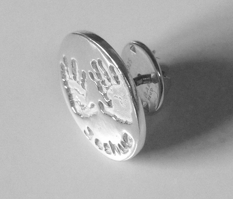 actual footprints tie clip silver tie pin silver pin fathers day personalized gift for dad Tie pin gift for dad