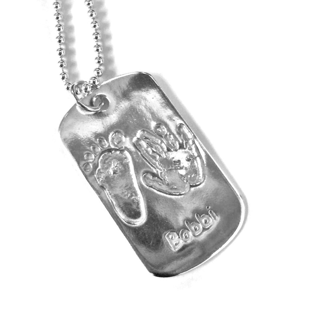 Dog Tag Handprint Dog Tag Dog Tag Silver Dog Tag Gift for Etsy