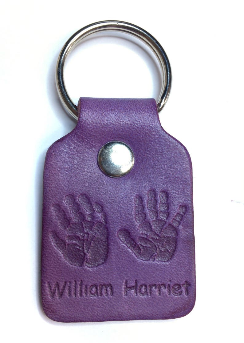 Personalised key fob for handprints leather accessories image 9