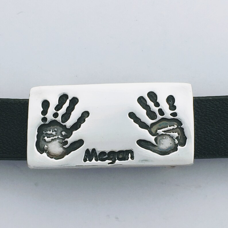 Footprint Jewellery Handprint Bracelet Personalised Leather Etsy UK