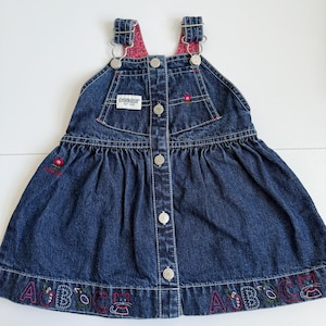 Vintage 90s OshKosh B’gosh Baby Denim Dress | Size 12 Months