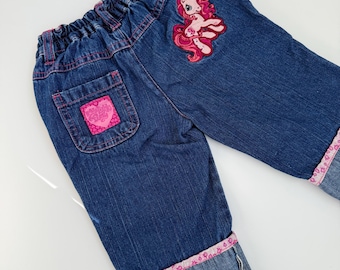 Vintage My Little Pony Embroidered Denim Jeans – Baby Girls Y2K Style (12-18 Months)