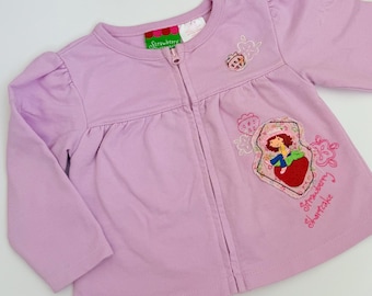 Cárdigan rosa con cremallera de Strawberry Shortcake, talla 18 M, 2007