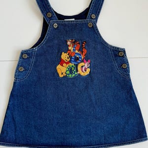 Vintage Disney Store Denim Jumper Dress | Winnie the Pooh & Piglet | Size  3T - Etsy