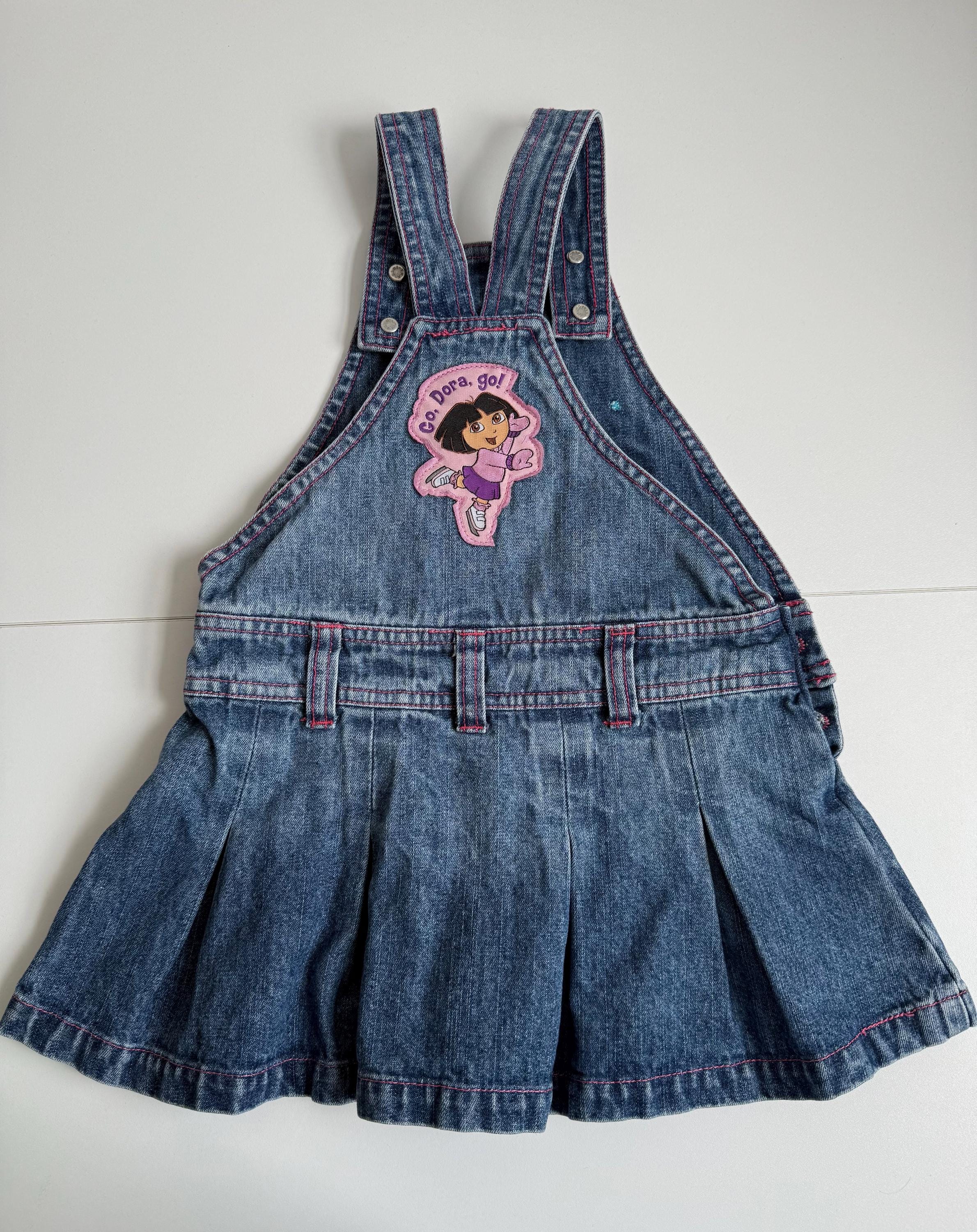 agnes and dora denim shirt dress Y2k Dora the Explorer Denim Dress 18–24 Months