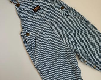 Salopette vintage a righe OshKosh, taglia 18 M, per neonati.