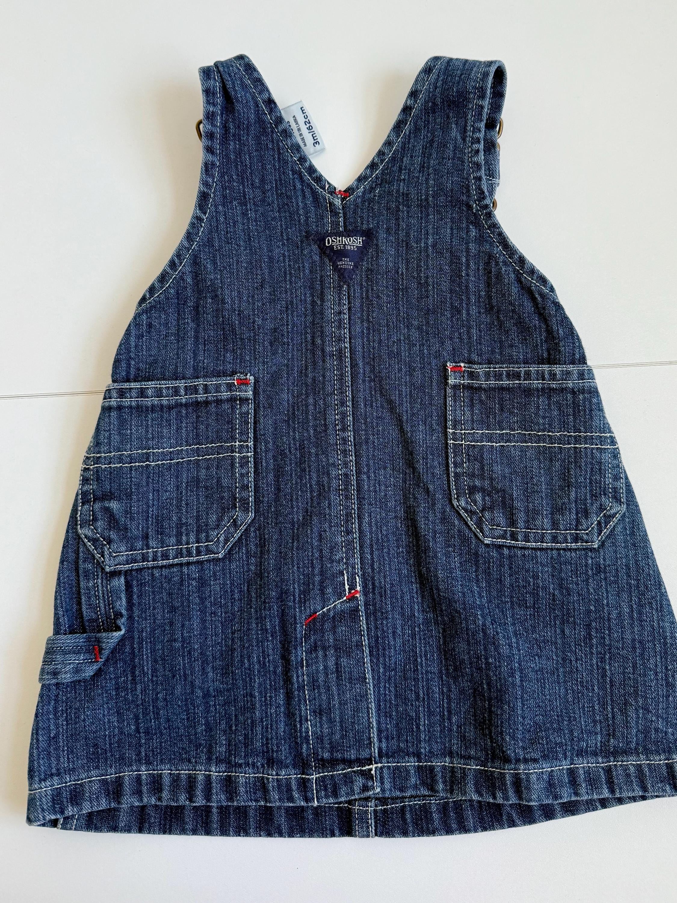 Vintage Oshkosh B'gosh Denim Baby Dress – Size 3M / 62cm - Etsy