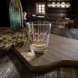 im just a girl, coquette, sparkle, shot glass, Cute Pink Shot Glass, Fun Party Favor, Birthday Gift, Bachelorette, Girls Night