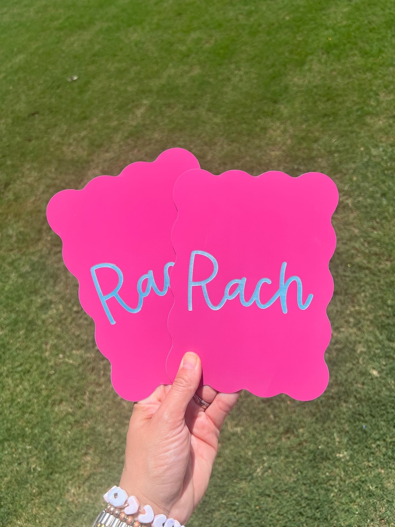 Personalized Mahjong Tile Shufflers Set of 2, Custom Engraved Mahjong Accessories, Mahj Gifts Pink w/ Aqua