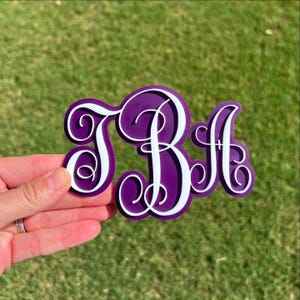 4&quot; Homecoming Mum Layered Monogram, Mum Trinket, Personalized Mum,  Mum Charms, Personalized Mum Items, Layered Monogram