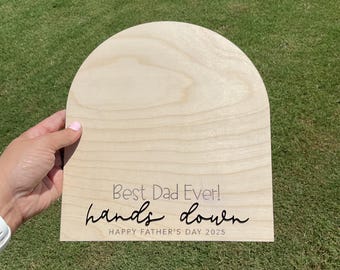 Father's Day Handprint Sign, Kids DIY, Gifts for Dad, Grandparents Gift, Holiday Keepsake