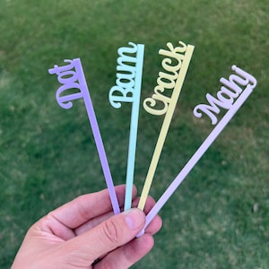 Mahjong Drink Stirrers – Crack Bam Dot Mahj Acrylic Swizzle Sticks for Game Night, Gifts, or Mahjong Party Decor