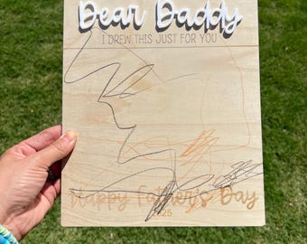 Father's Day Drawing Sign, Father's Day Gift, Grandpa Gift, Gift for Dad, Children's Drawing