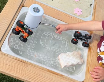 Car Wash Activity Table Insert,  IKEA TROFAST Insert,  Water Play, Sensory Play,  Kids Activity Table