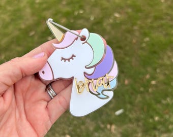 Personalized Unicorn Keychain