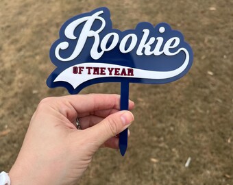 Rookie of the Year Cake Topper, Baseball Theme Birthday,  Sports Birthday Decoration