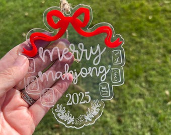 Mahjong Christmas Ornament, Merry Mahjong, Mahjong Gift