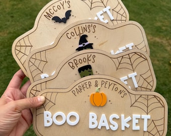 Personalized Boo Basket, Boo Basket Sign, Halloween Decor, Halloween Basket Sign, Halloween Deocr