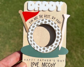 Father's Day Photo Magnet, Father's Day Gift, Gift for Dad, Gift for Grandpa, Father's Day Picture Frame, Kids Photo, Golf, Visor Clip