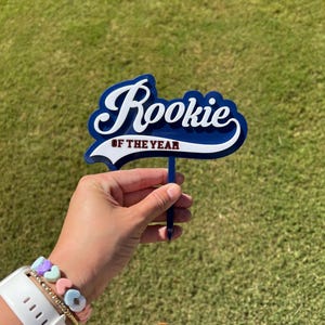 Rookie of the Year Cake Topper, Baseball Theme Birthday,  Sports Birthday Decoration