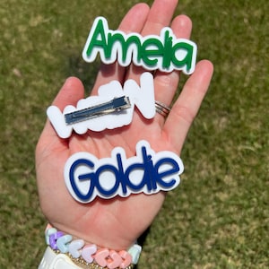 Bubble Letter Personalized Name Hair Clip, Personalized Hair Bow, Alligator Clip, Personalized Barrette, Hair Accessory, Hair Clip