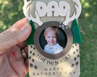 Deer Wallet Frame Magnet, Father's Day Car Visor Clip,  HuntingFather's Day Gift, Grandpa Keepsake