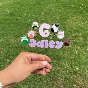 Custom Squishy Stuffed Animal Cake Topper, Squishy Birthday Decoration