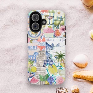 Coquette Italian Summer Phone Case – Vintage Collage Aesthetic Cover for iPhone 16 15 14 13 12 & Samsung | Preppy Travel Gift